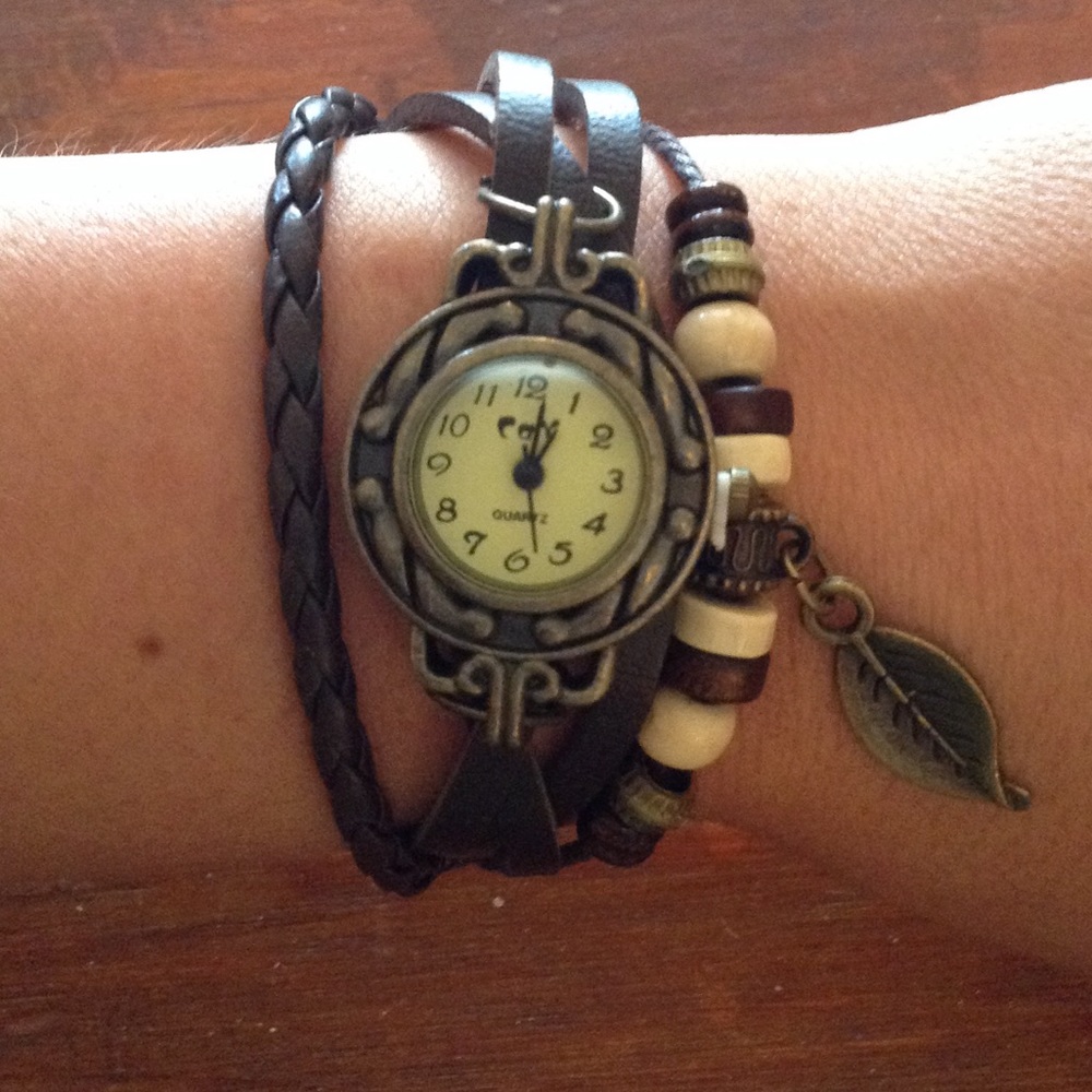 NWOT! Multi strapped chocolate brown Watch